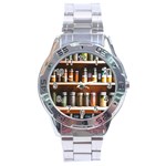 Alcohol Apothecary Book Cover Booze Bottles Gothic Magic Medicine Oils Ornate Pharmacy Stainless Steel Analogue Watch