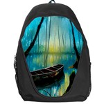 Swamp Bayou Rowboat Sunset Landscape Lake Water Moss Trees Logs Nature Scene Boat Twilight Quiet Backpack Bag