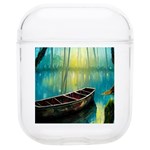 Swamp Bayou Rowboat Sunset Landscape Lake Water Moss Trees Logs Nature Scene Boat Twilight Quiet Soft TPU AirPods 1/2 Case