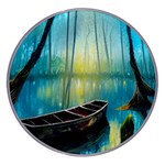 Swamp Bayou Rowboat Sunset Landscape Lake Water Moss Trees Logs Nature Scene Boat Twilight Quiet Wireless Fast Charger(White)