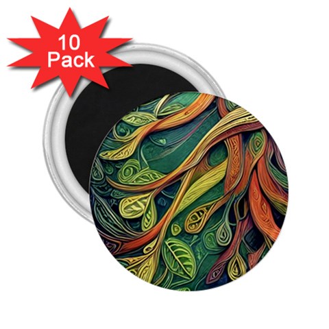 Outdoors Night Setting Scene Forest Woods Light Moonlight Nature Wilderness Leaves Branches Abstract 2.25  Magnets (10 pack)  from UrbanLoad.com Front