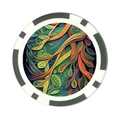Outdoors Night Setting Scene Forest Woods Light Moonlight Nature Wilderness Leaves Branches Abstract Poker Chip Card Guard (10 pack) from UrbanLoad.com Front