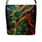 Outdoors Night Setting Scene Forest Woods Light Moonlight Nature Wilderness Leaves Branches Abstract Flap Closure Messenger Bag (L)