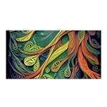 Outdoors Night Setting Scene Forest Woods Light Moonlight Nature Wilderness Leaves Branches Abstract Satin Wrap 35  x 70 