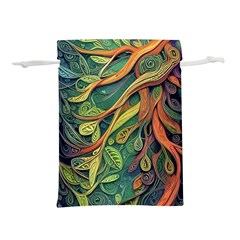 Outdoors Night Setting Scene Forest Woods Light Moonlight Nature Wilderness Leaves Branches Abstract Lightweight Drawstring Pouch (L) from UrbanLoad.com Front