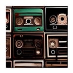 Retro Electronics Old Antiques Texture Wallpaper Vintage Cassette Tapes Retrospective Tile Coaster