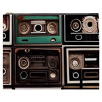 Retro Electronics Old Antiques Texture Wallpaper Vintage Cassette Tapes Retrospective Cosmetic Bag (XXXL)