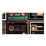 Retro Electronics Old Antiques Texture Wallpaper Vintage Cassette Tapes Retrospective Satin Shawl 45  x 80 