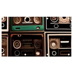 Retro Electronics Old Antiques Texture Wallpaper Vintage Cassette Tapes Retrospective Banner and Sign 7  x 4 