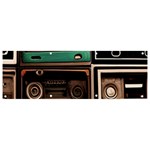 Retro Electronics Old Antiques Texture Wallpaper Vintage Cassette Tapes Retrospective Banner and Sign 9  x 3 