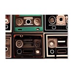 Retro Electronics Old Antiques Texture Wallpaper Vintage Cassette Tapes Retrospective Crystal Sticker (A4)