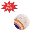 Abstract Geometric Bauhaus Polka Dots Retro Memphis Rainbow 1  Mini Magnets (100 pack) 