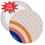 Abstract Geometric Bauhaus Polka Dots Retro Memphis Rainbow 3  Buttons (100 pack) 