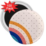 Abstract Geometric Bauhaus Polka Dots Retro Memphis Rainbow 3  Magnets (100 pack)