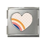Abstract Geometric Bauhaus Polka Dots Retro Memphis Rainbow Mega Link Heart Italian Charm (18mm)