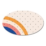 Abstract Geometric Bauhaus Polka Dots Retro Memphis Rainbow Oval Magnet