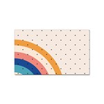 Abstract Geometric Bauhaus Polka Dots Retro Memphis Rainbow Sticker Rectangular (10 pack)