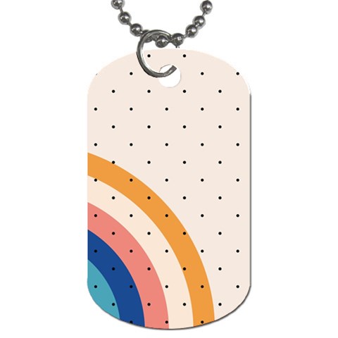 Abstract Geometric Bauhaus Polka Dots Retro Memphis Rainbow Dog Tag (Two Sides) from UrbanLoad.com Front