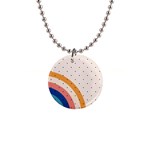 Abstract Geometric Bauhaus Polka Dots Retro Memphis Rainbow 1  Button Necklace