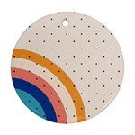Abstract Geometric Bauhaus Polka Dots Retro Memphis Rainbow Round Ornament (Two Sides)