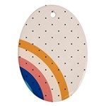 Abstract Geometric Bauhaus Polka Dots Retro Memphis Rainbow Oval Ornament (Two Sides)