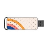 Abstract Geometric Bauhaus Polka Dots Retro Memphis Rainbow Portable USB Flash (Two Sides)