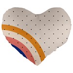 Abstract Geometric Bauhaus Polka Dots Retro Memphis Rainbow Large 19  Premium Heart Shape Cushions