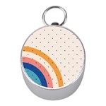 Abstract Geometric Bauhaus Polka Dots Retro Memphis Rainbow Mini Silver Compasses
