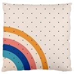 Abstract Geometric Bauhaus Polka Dots Retro Memphis Rainbow Standard Premium Plush Fleece Cushion Case (One Side)