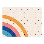 Abstract Geometric Bauhaus Polka Dots Retro Memphis Rainbow Two Sides Premium Plush Fleece Blanket (Mini)