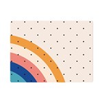 Abstract Geometric Bauhaus Polka Dots Retro Memphis Rainbow Premium Plush Fleece Blanket (Mini)