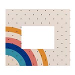 Abstract Geometric Bauhaus Polka Dots Retro Memphis Rainbow White Wall Photo Frame 5  x 7 