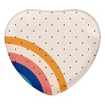 Abstract Geometric Bauhaus Polka Dots Retro Memphis Rainbow Heart Glass Fridge Magnet (4 pack)