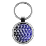 Pattern Floral Flowers Leaves Botanical Key Chain (Round)