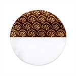 Pattern Floral Flowers Leaves Botanical Classic Marble Wood Coaster (Round) 