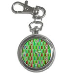 Trees Pattern Retro Pink Red Yellow Holidays Advent Christmas Key Chain Watches