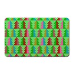 Trees Pattern Retro Pink Red Yellow Holidays Advent Christmas Magnet (Rectangular)