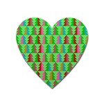 Trees Pattern Retro Pink Red Yellow Holidays Advent Christmas Heart Magnet