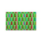 Trees Pattern Retro Pink Red Yellow Holidays Advent Christmas Sticker Rectangular (100 pack)