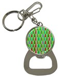 Trees Pattern Retro Pink Red Yellow Holidays Advent Christmas Bottle Opener Key Chain