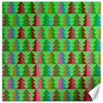 Trees Pattern Retro Pink Red Yellow Holidays Advent Christmas Canvas 12  x 12 