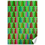 Trees Pattern Retro Pink Red Yellow Holidays Advent Christmas Canvas 12  x 18 