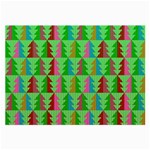 Trees Pattern Retro Pink Red Yellow Holidays Advent Christmas Large Glasses Cloth
