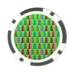 Trees Pattern Retro Pink Red Yellow Holidays Advent Christmas Poker Chip Card Guard
