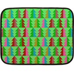 Trees Pattern Retro Pink Red Yellow Holidays Advent Christmas Two Sides Fleece Blanket (Mini)