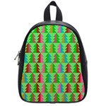 Trees Pattern Retro Pink Red Yellow Holidays Advent Christmas School Bag (Small)
