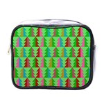 Trees Pattern Retro Pink Red Yellow Holidays Advent Christmas Mini Toiletries Bag (One Side)