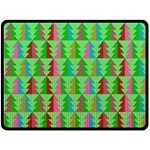 Trees Pattern Retro Pink Red Yellow Holidays Advent Christmas Fleece Blanket (Large)