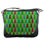 Trees Pattern Retro Pink Red Yellow Holidays Advent Christmas Messenger Bag