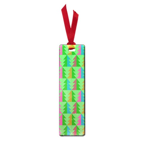 Trees Pattern Retro Pink Red Yellow Holidays Advent Christmas Small Book Marks from UrbanLoad.com Front